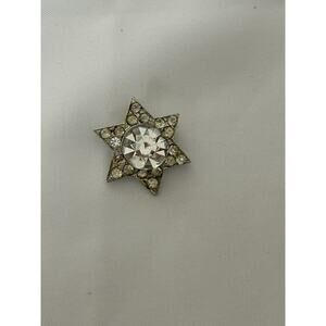 Cute Vtg Rhinestone Star Scarf Pin